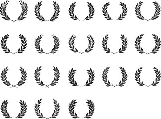 Set of laurel wreath logo icon