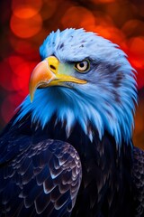 The Majestic Stare of a Bald Eagle in Close-Up, Capturing its Intensity and Power