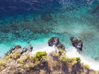 Indonesia Alor - Drone view Nuhakepa Island coast line