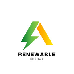 A electric letter logo design template