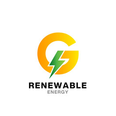 G electric letter logo design template