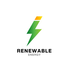 i electric letter logo design template