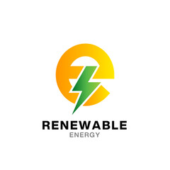 e electric letter logo design template