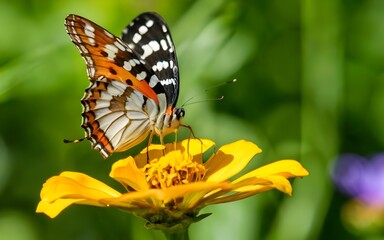 Macro closeup butterfly flora nature ai generative