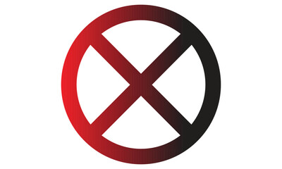 black reddish no sign on white background