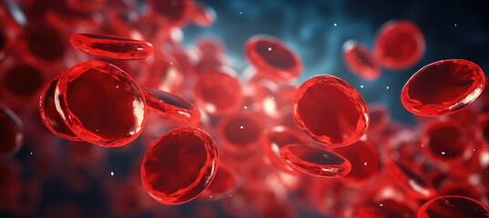 red cells flowing through vein