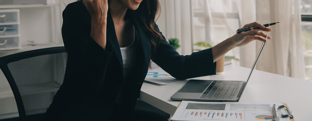 Business Documents, Auditor businesswoman checking searching document legal prepare paperwork or...