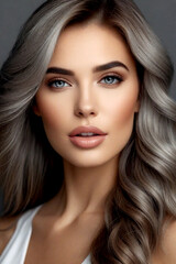 Naklejka premium portrait of a woman with hair