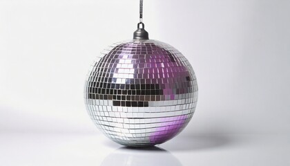 Dazzling Disco Delight: Sparkling Ball on White. Generative AI