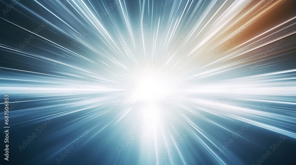 Fototapete abstract background with diffused tracks of bright white rays against dark blurred surface : generat