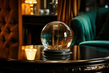 Light teller ball blue fortune globe glass sphere magical background crystal future