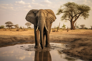 Africa wildlife nature park elephant safari african animals wild mammal - obrazy, fototapety, plakaty