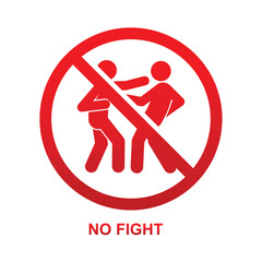 No fight sign isolated on background vector illustration.