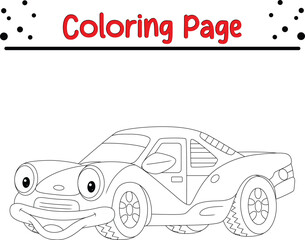 Cute car coloring page for kids