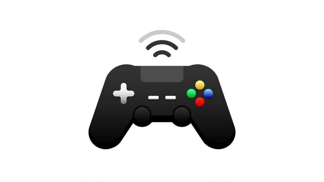 Wireless joystick controller animation, transparent background, alpha channel included.