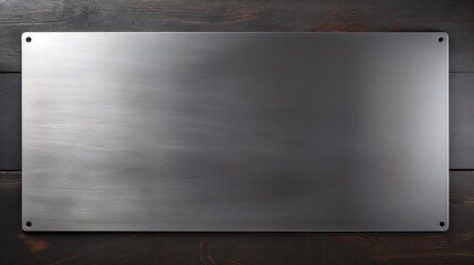 Polished metallic plate on steel background : Generative AI