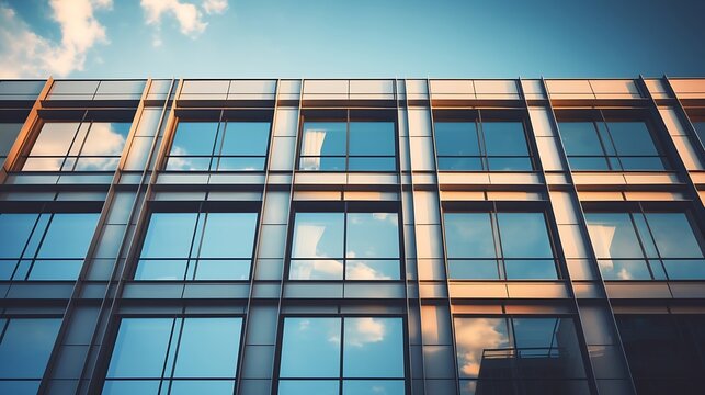 image of windows in morden office building : Generative AI