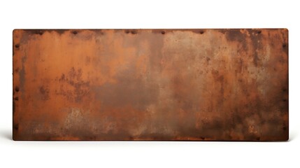 Antique vintage rusty enameled grunge metal sign or panel mockup or mock up template isolated on white background. Including clipping path : Generative AI - obrazy, fototapety, plakaty