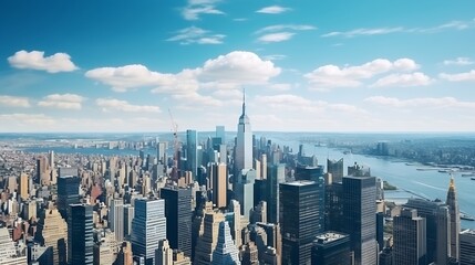 Buildings and skyline of Manhattan. New York City - USA. : Generative AI