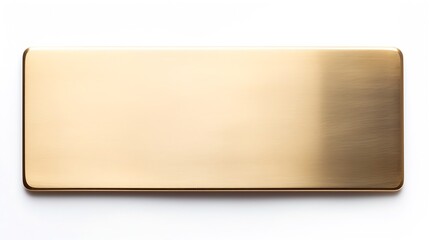 Close up shot of blank brass nameplate isolated over white background : Generative AI - Powered by Adobe