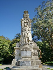 Fototapeta premium Monument to the Galician poet Rosalía de Castro in the Alameda of Santiago de Compostela Santiago de Compostela, Galicia, Spain 10092023