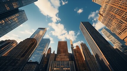 Naklejka premium Skyscraper Buildings and Sky View : Generative AI