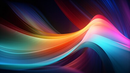 Obraz premium A stunning 3D render of an abstract multicolor spectrum : Generative AI