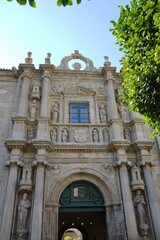 Building of the 'Colexio de Fonseca' on 'R&uacute;a do Franco' street in Santiago de Compostela. It currently houses the 'Biblioteca Xeral da Universidade' Santiago de Compostela, Galicia, Spain 10092023