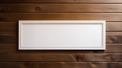 White empty nameplate with place for mock up mounted on wooden door of office entrance : Generative AI