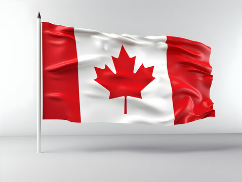 Canada national flag background,  Canadian flag weaving made by silk cloth fabric, Canada background, ai generated image