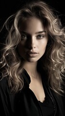 Fototapeta premium captivating beauty, portrait of a brown-haired woman in her 20s