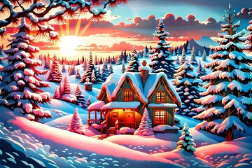 Winter christmas background full of happy memory