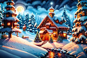 Winter christmas background full of happy memory