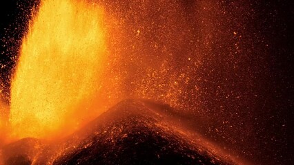 Naklejka na ściany i meble Attività eruttiva al cratere di SudEst dell'Etna, avvenuta in data 1 dicembre 2023.