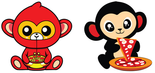 cute baby monkey cartoon vector