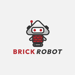 brick robot logo template