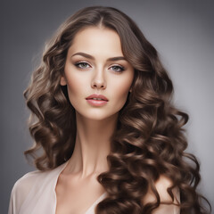 Fototapeta premium portrait of a woman with long hair