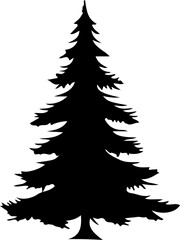 Obraz premium Christmas tree silhouette isolated on white