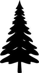 Obraz premium Christmas tree silhouette isolated on white
