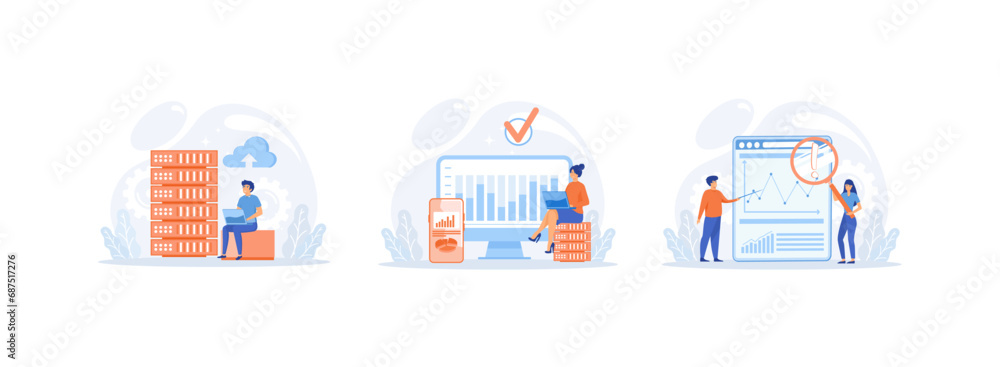 Aufkleber cloud computing, data storage and backup, , online database storage technology. cloud computing set 