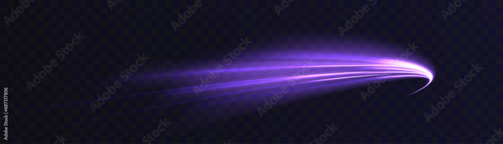 Aufkleber Light effect of high speed curved light beams. Technology of light movement of light energy. Banner poster design concept. Abstract background of curved rays of light.