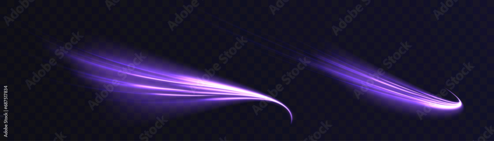Aufkleber Light effect of high speed curved light beams. Technology of light movement of light energy. Banner poster design concept. Abstract background of curved rays of light.