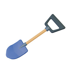3D Rendered Shovel Isolated on The Transparant Background