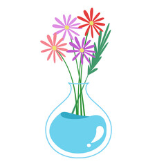 flower in vase. vector illustration