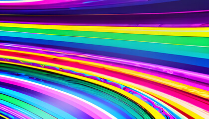 Abstract marbled acrylic paint ink painted waves painting texture colorful background banner - Bold colors, rainbow color swirls wave