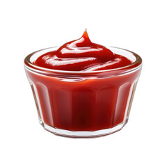 Tomato ketchup in a bowl isolated