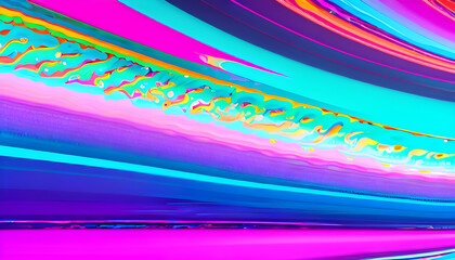 Abstract marbled acrylic paint ink painted waves painting texture colorful background banner - Bold colors, rainbow color swirls wave