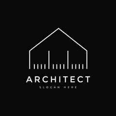 architect building estate brandingr modern minimalist logo design graphic vector
