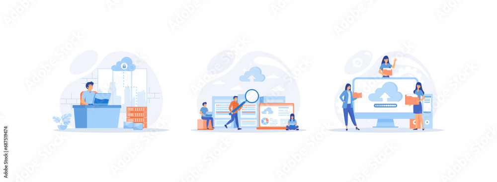 Poster storage and cloud server service, business technology cloud computing service, modern technology and