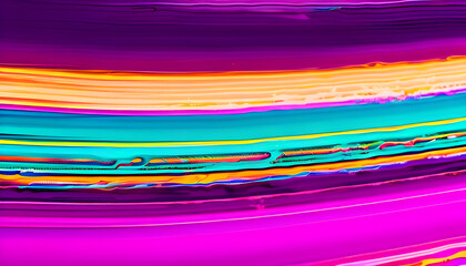 Abstract marbled acrylic paint ink painted waves painting texture colorful background banner - Bold colors, rainbow color swirls wave